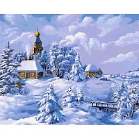 Картина по номерам Белоснежка: Зима в деревне (137-AB )